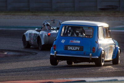 Colby Lemmons in his 1967 Mini Cooper chases Charles Brehm in his 1965 Triumph Spitfire for Group 1 honors Colby Lemmons in his 1967 Mini Cooper chases Charles Brehm in his 1965 Triumph Spitfire for Group 1 honors