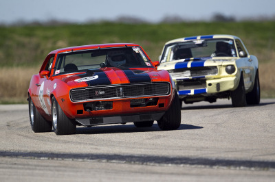 Roger Williams 1968 Chevy Camaro and Phil Mulacek 1966 Ford Mustang Roger Williams 1968 Chevy Camaro and Phil Mulacek 1966 Ford Mustang