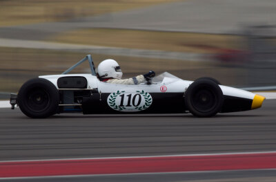 Mark Shillingburg in his Brabham BT10 on top of the hill at Turn 1 Mark Shillingburg in his Brabham BT10 on top of the hill at Turn 1