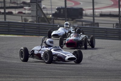 Turn 1 with Tom O'Grady Cooper T59, Bruce Revennaugh Lotus 18, and James Sharp Cooper T56 Turn 1 with Tom O'Grady Cooper T59, Bruce Revennaugh Lotus 18, and James Sharp Cooper T56