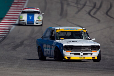 Team Datsun Jon Peterson leading into Turn 20 at COTA at SVRA Nats 2020 Team Datsun Jon Peterson leading into Turn 20 at COTA at SVRA Nats 2020