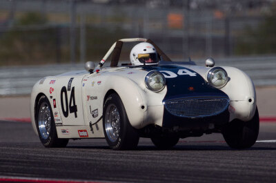 Peter Sandy making it happen in his 1966 Austin Healey Sprite at COTA 2020 Peter Sandy making it happen in his 1966 Austin Healey Sprite at COTA 2020