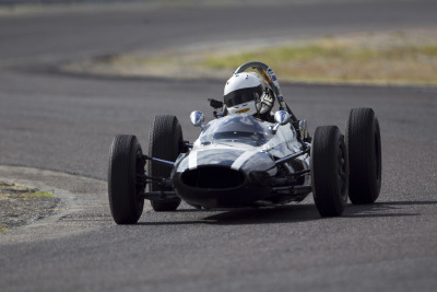 Robert Hoemke 1962 Cooper T59 Waving On Cooldown Lap