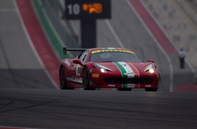Marc Balocco in his 458 Ferrari Challenge car showing how steep the run up to Turn 1 is at COTA Marc Balocco in his 458 Ferrari Challenge car showing how steep the run up to Turn 1 is at COTA