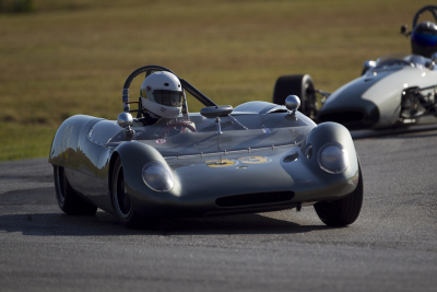 Jim Gewinner in his Lotus 23B gave all the open wheel cars fits all weekend