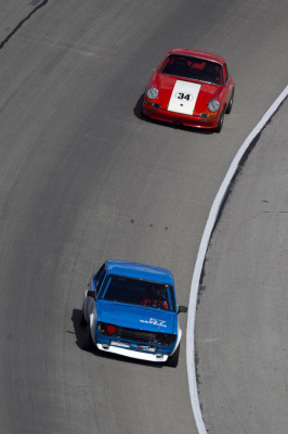 57 Mike Lovay 1969 Datsun510 and 34 Thomas Schluter 1969 Porsche911