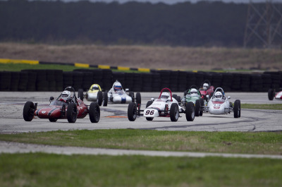 Group 3 Through Turn 1 with Barb Wright Leading Group 3 Through Turn 1 with Barb Wright Leading