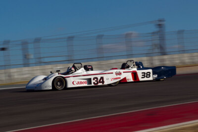 34 Glenn Bryant in his Lola T88 90 battling 38 Ben Valentine in his Swift DB5 through Turn 1 34 Glenn Bryant in his Lola T88 90 battling 38 Ben Valentine in his Swift DB5 through Turn 1