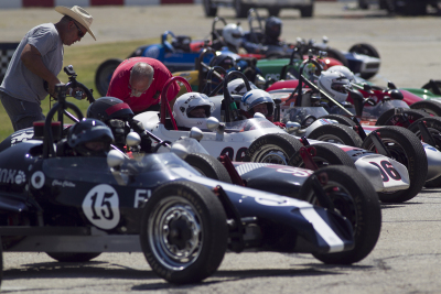 Formula Vee grid is always a busy place on race weekends Formula Vee grid is always a busy place on race weekends