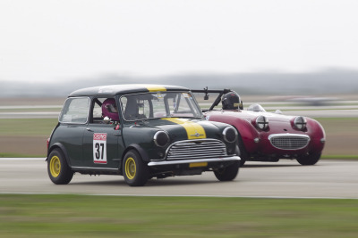 Joanne Lemmons 1963 Morris Mini and Roger Williams 1959 Austin Healey Sprite